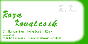 roza kovalcsik business card