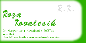 roza kovalcsik business card